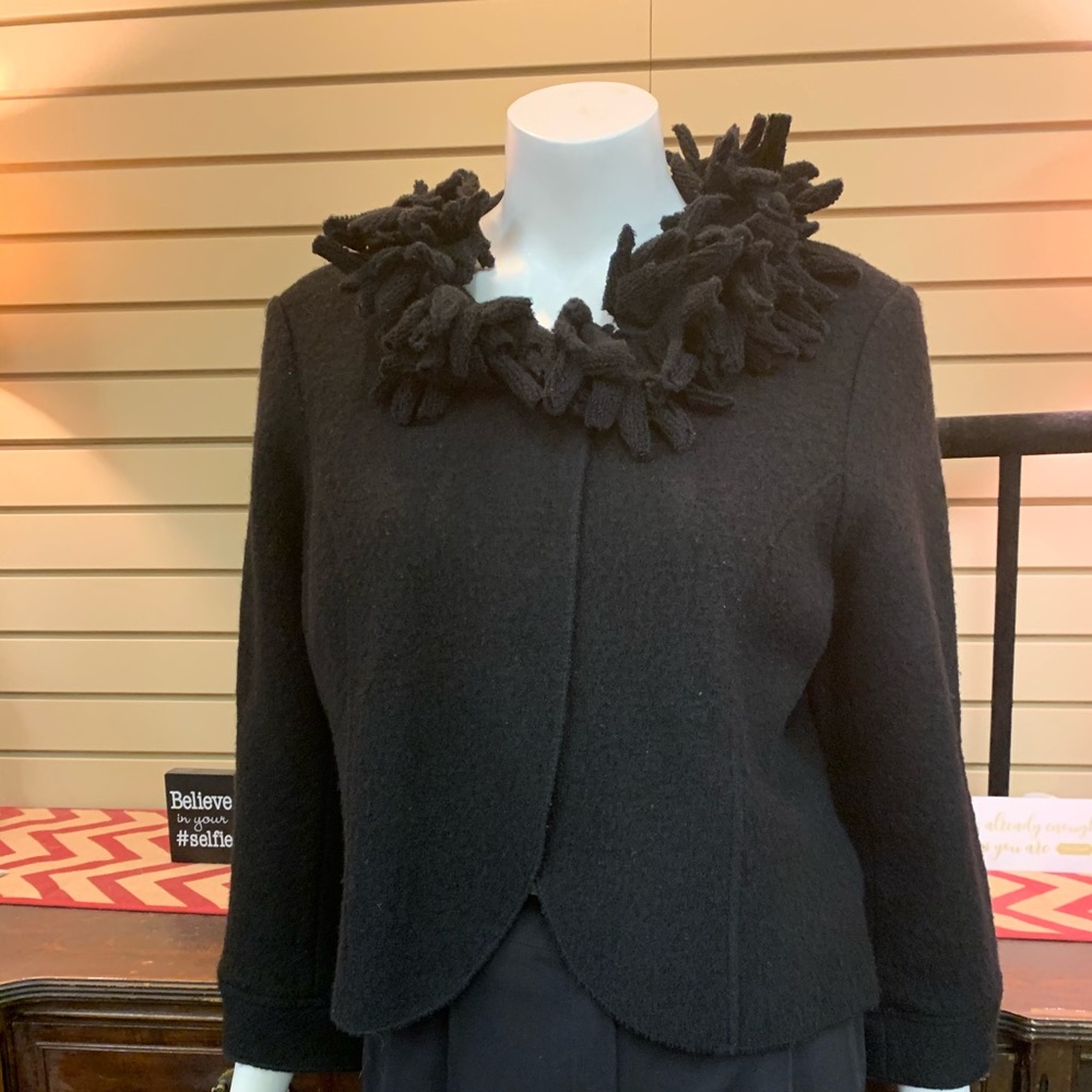 Black fringe cape